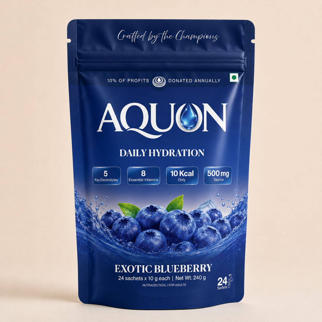 AQUON Exotic Blueberry daily hydration sachets